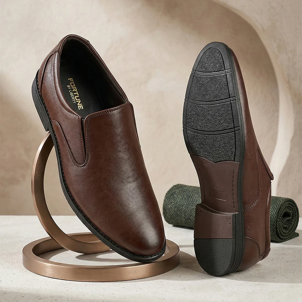 Fortune HML-87E Brown Formal Non Lacing Mocassin Shoes for Men - Image 2
