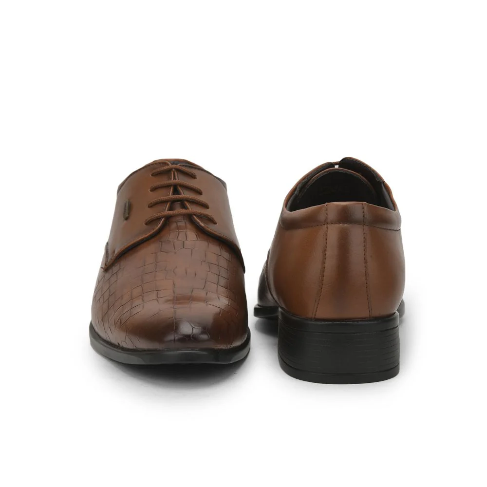 Fortune (Tan) Formal Lace Up Derby Shoes For Men JPL-244 By Liberty - Image 4