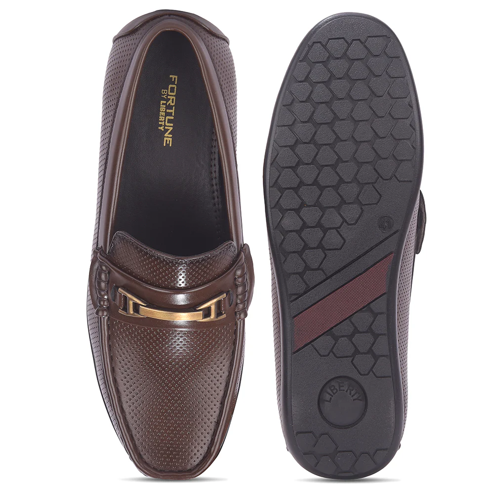 Fortune VAL-34E Brown Casual Non Lacing Loafers for Men by Liberty - Image 4