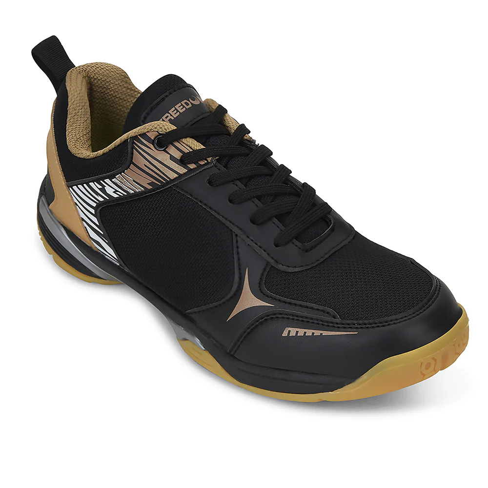 FREEDOM Black Sports Non-Marking Paddle/Pickleball & Badminton Shoes For Men PLUTO-1 By Liberty
