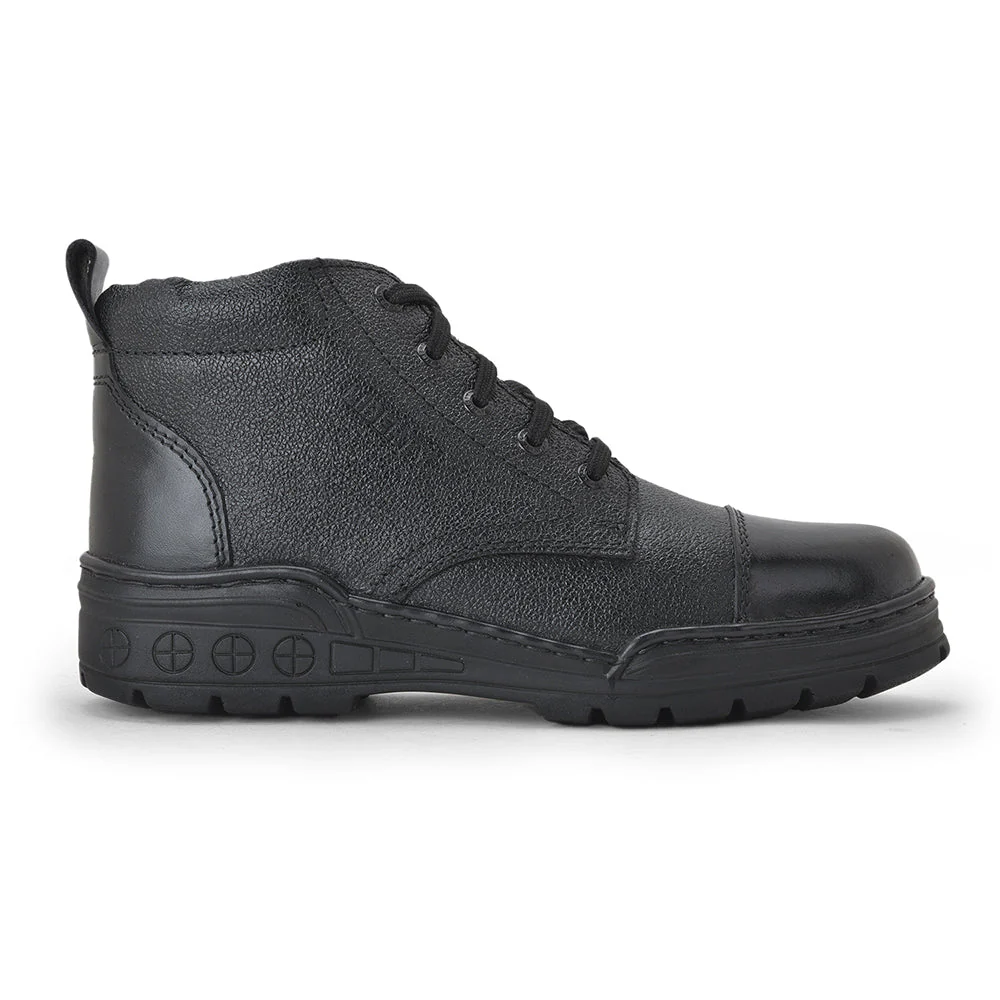 Freedom Casual (Black) POLICE Leather High Ankle Boot with ZIP VEER-2 By Liberty - Image 2