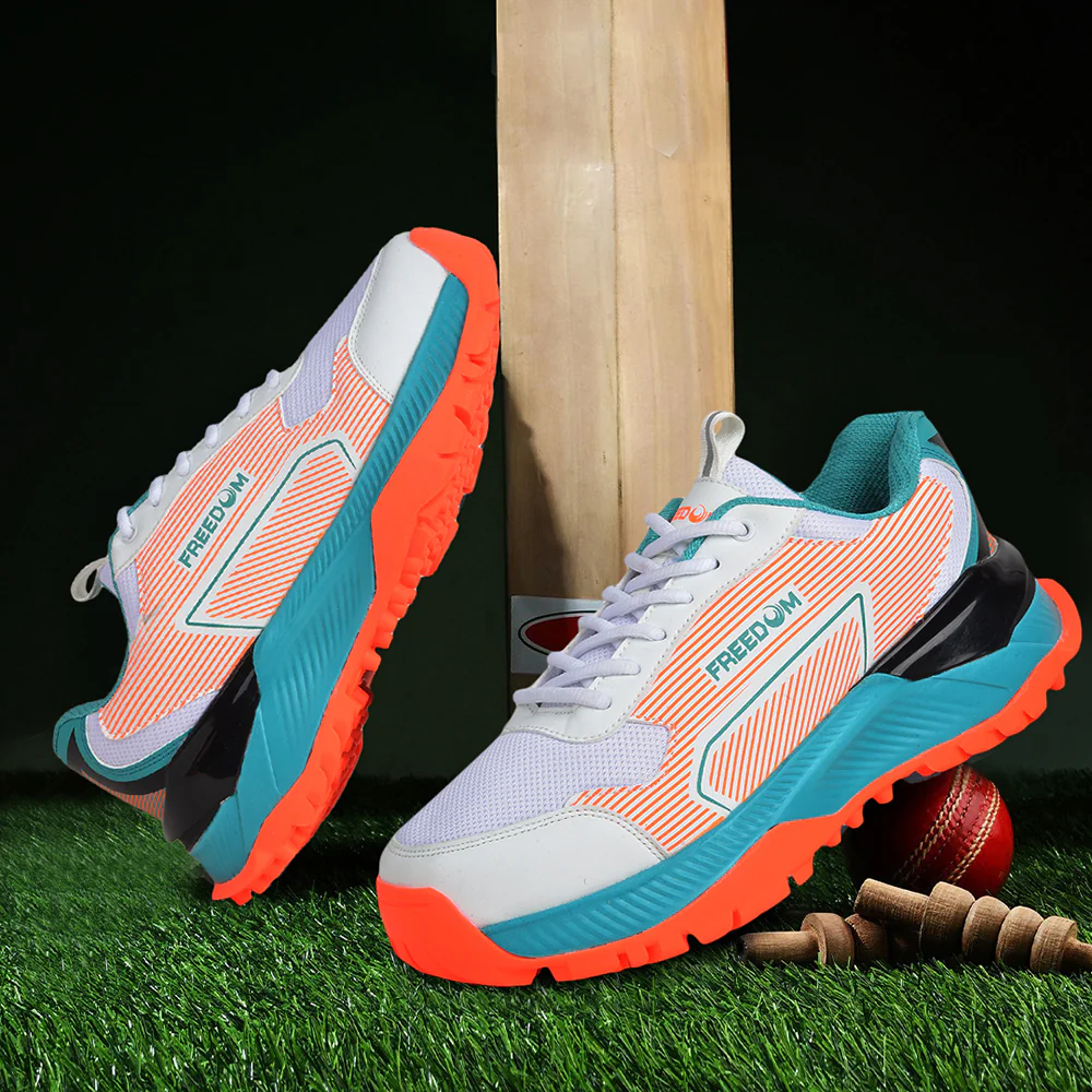 Freedom Orange Sports Lace-Up Cricket Shoes For Men STRIKER-1 By Liberty - Image 4