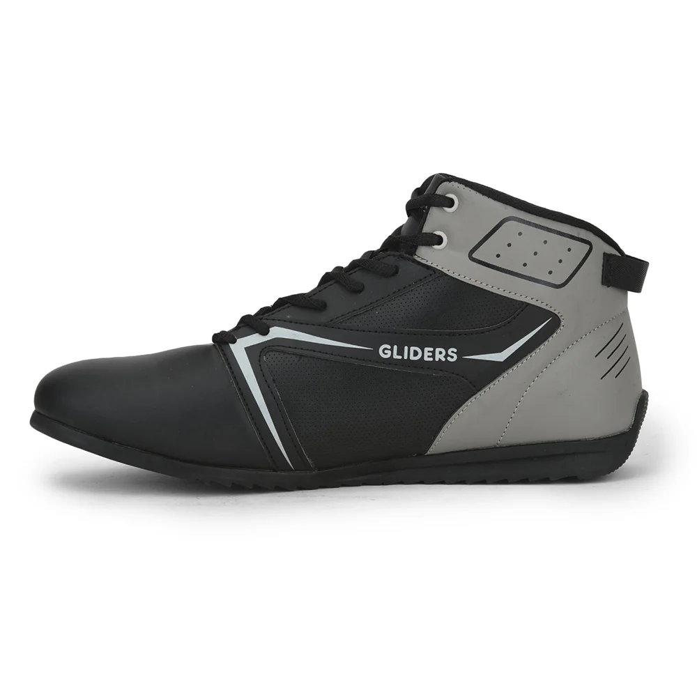 Gliders Casual Black Lacing Sneakers For Men RIDER-E By Liberty - Image 3