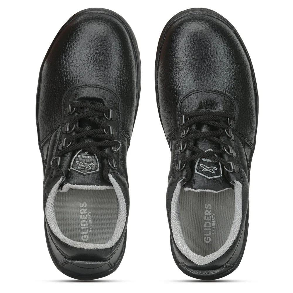 Gliders Black Lace Up Industrial Safety Shoes For Men ROUGHTER-S By Liberty - Image 5