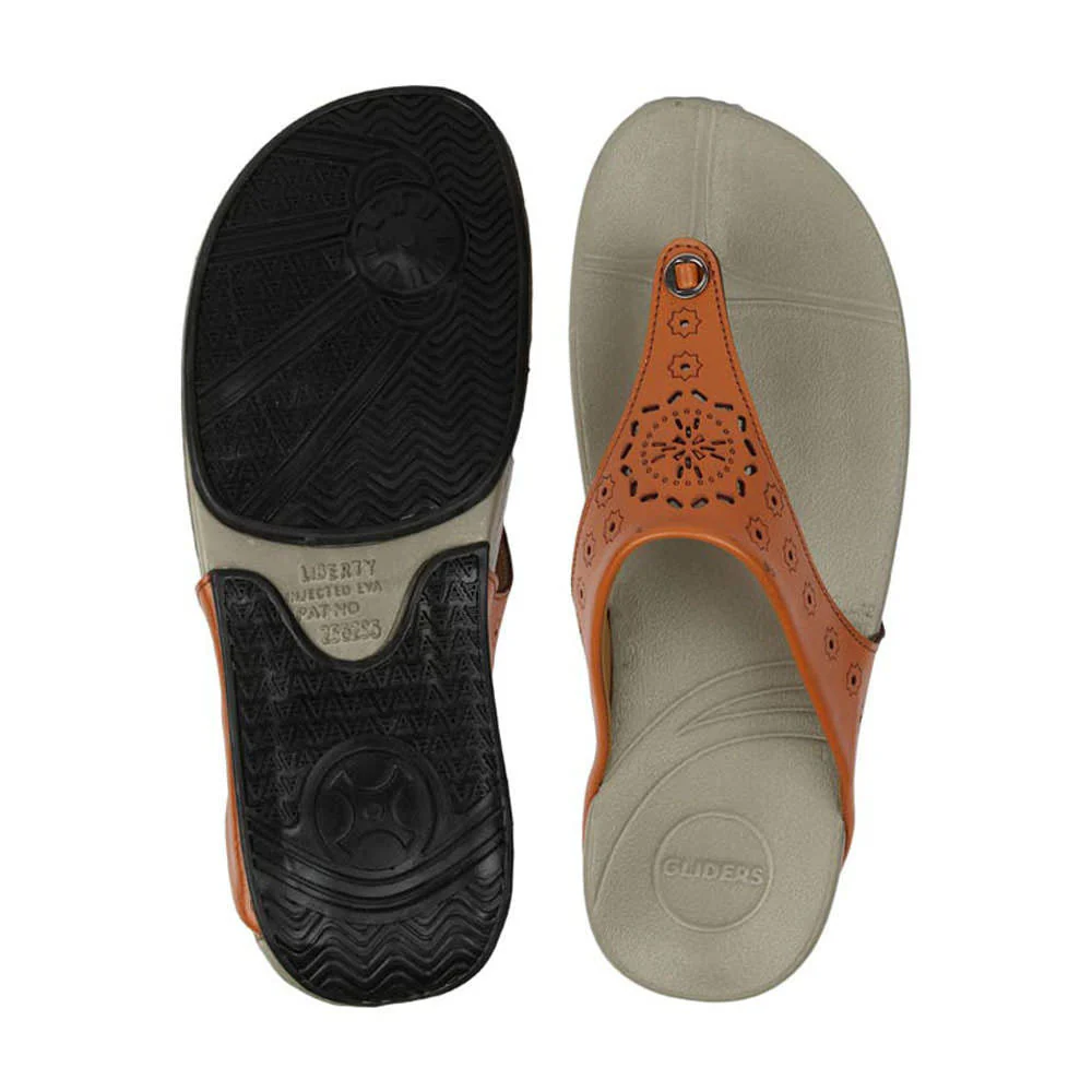 Gliders (Tan) Casual Slippers For Women DIVA-L1A By Liberty - Image 4