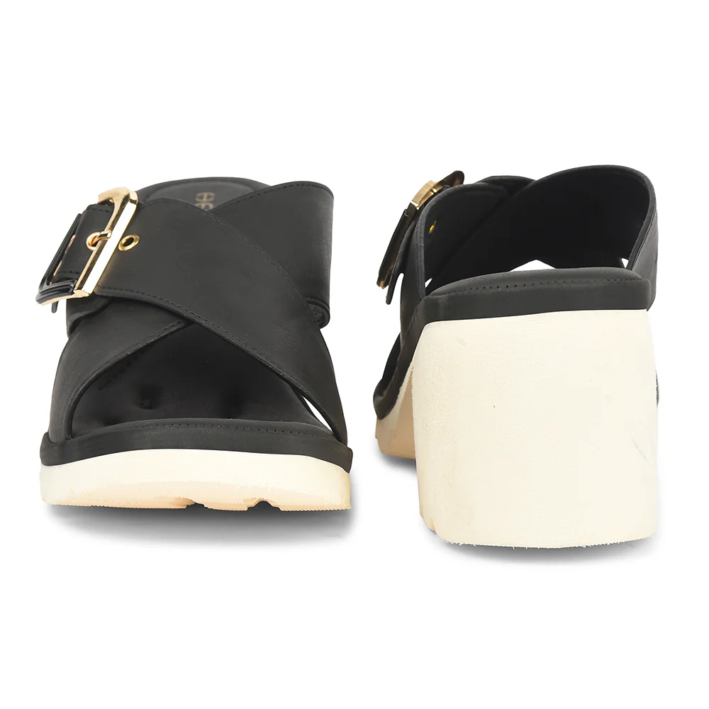 Healers Black Casual Block Heel Sandal For Women ZQ-DM-15 By Liberty - Image 6