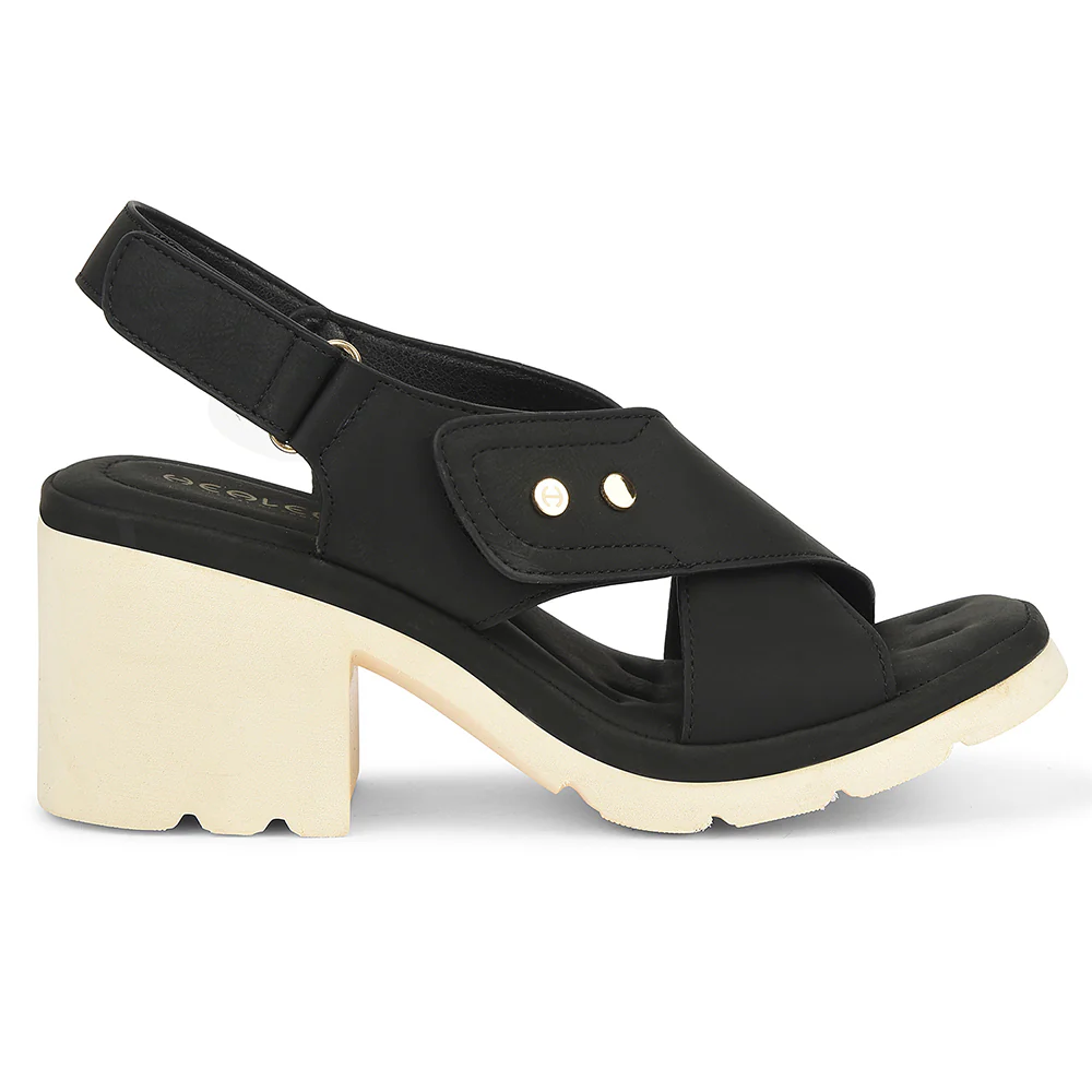 Healers Black Casual Block Heel Sandal For Women ZQ-DM-16 By Liberty - Image 2