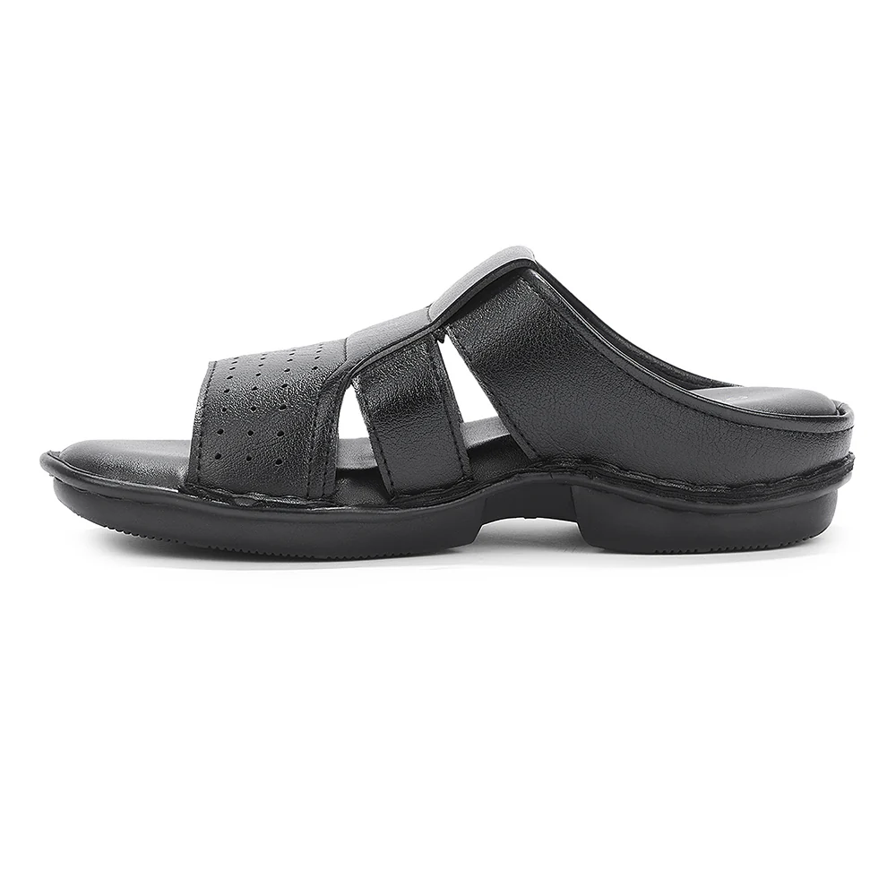 Healers Black Casual Flat Sandal For Men VAL-31E By Liberty - Image 5