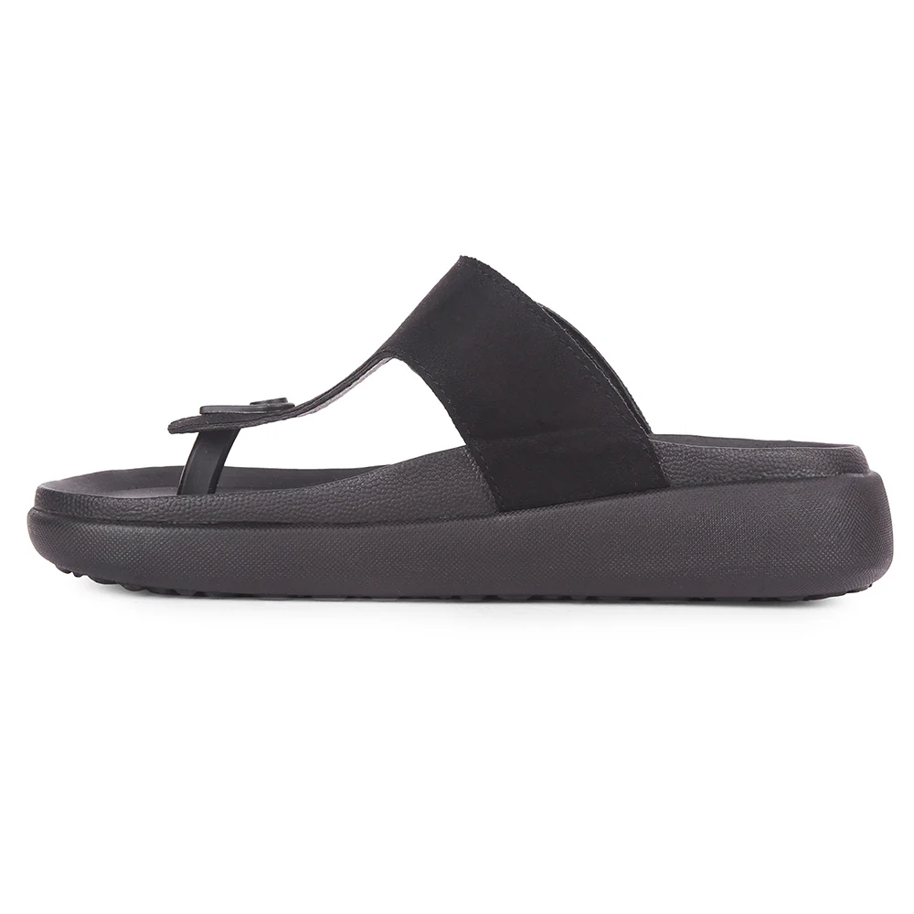 Healers Black Casual Flat Sandal for Men VAL-38E By Liberty - Image 5