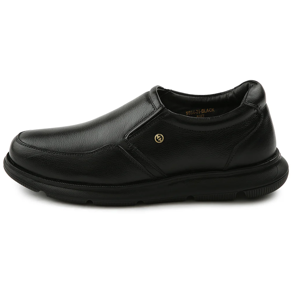 Healers Black Casual Non Lacing Moccasin For Men S984-01 By Liberty - Image 3