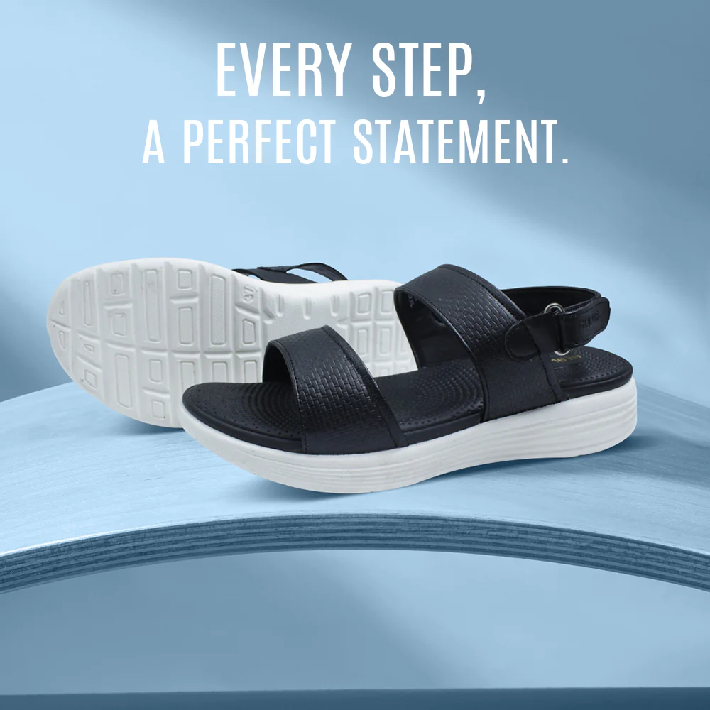 Healers Black Casual Sandal For Women SOFIA-2E By Liberty - Image 6