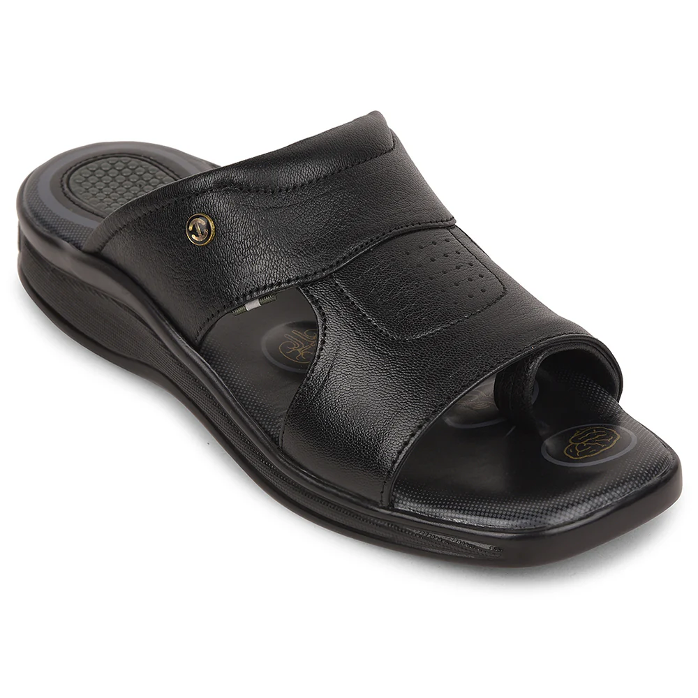 Healers Black Casual Slipper For Men 2050-616 By Liberty