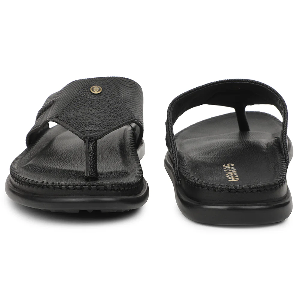 Healers Black Casual Slipper For Men AOL-8 By Liberty - Image 6