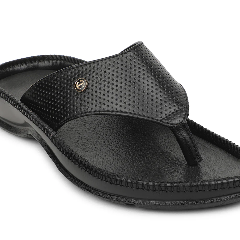 Healers Black Casual Slipper For Men CSS-25 By Liberty - Image 4
