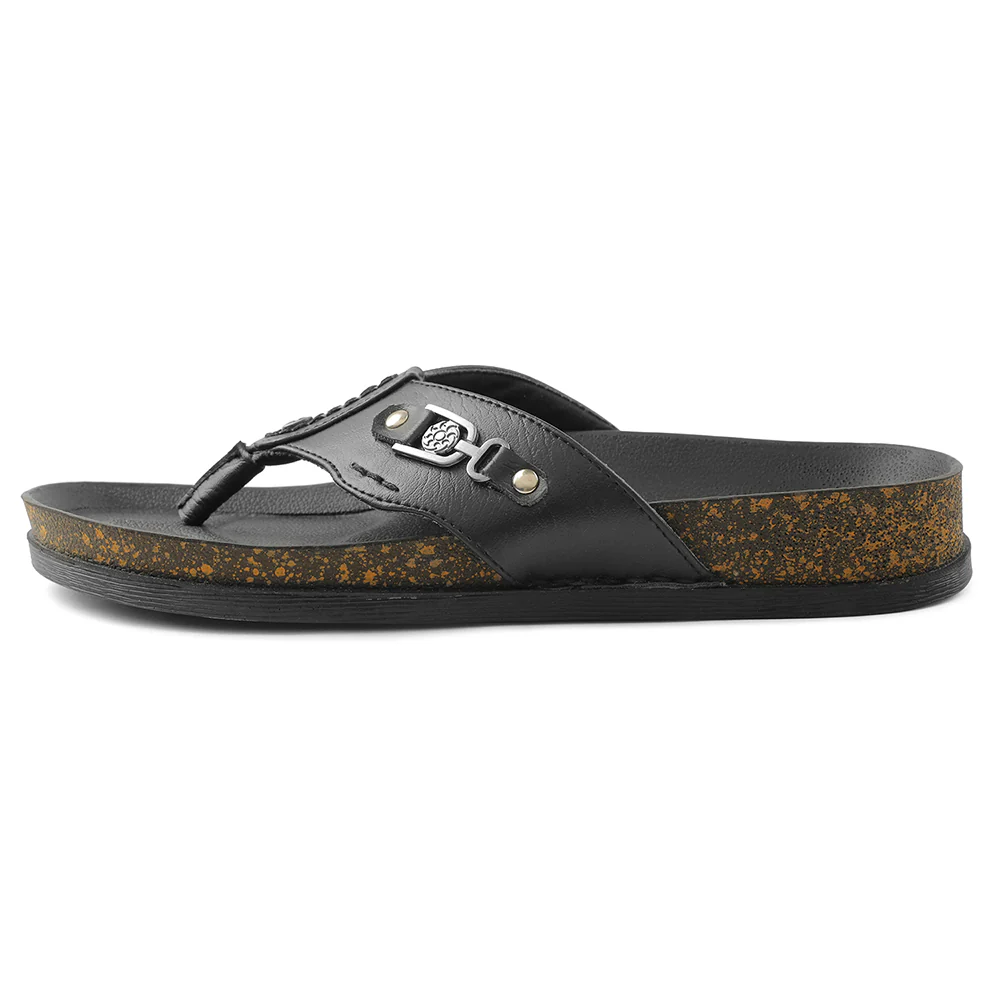Healers Black Casual Slipper For Men CSS-28E By Liberty - Image 3