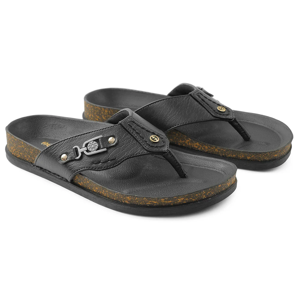 Healers Black Casual Slipper For Men CSS-28E By Liberty - Image 5