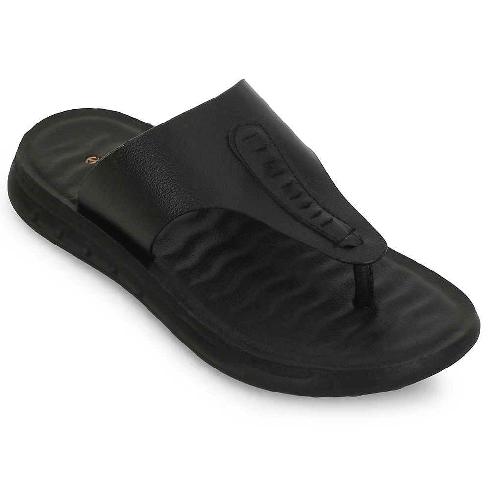 Healers Black Casual Slipper For Men GHD-82 By Liberty