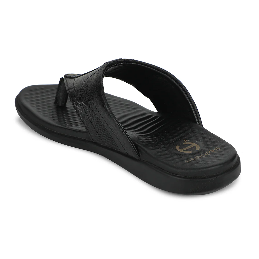 Healers Black Casual Slipper For Men RELIEF-1 By Liberty - Image 4