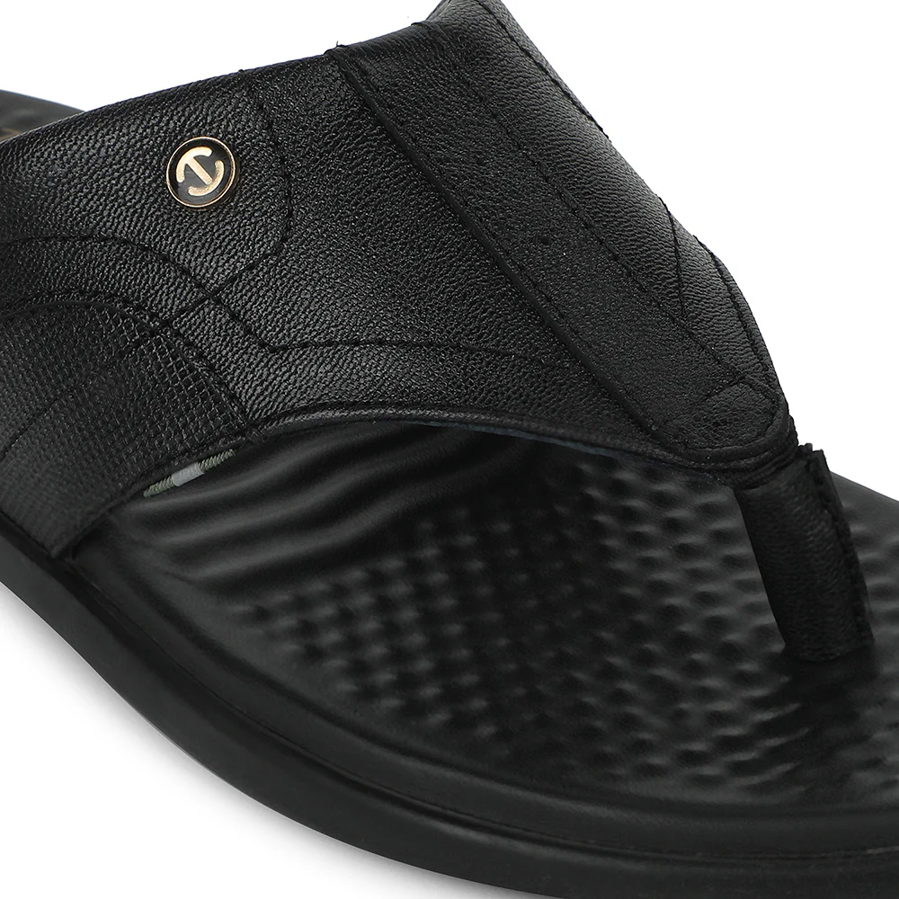 Healers Black Casual Slipper For Men RELIEF-1 By Liberty - Image 5