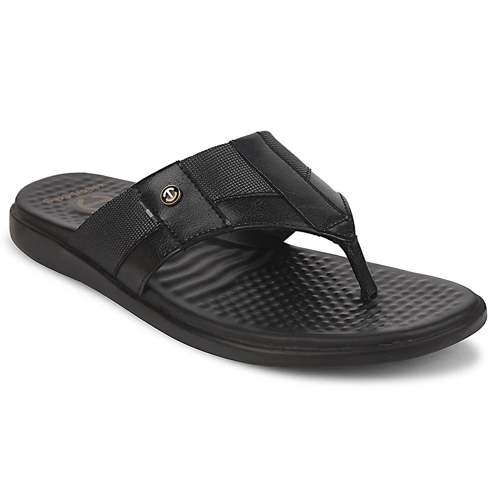 Healers Black Casual Slipper For Men SOFTER-2 By Liberty