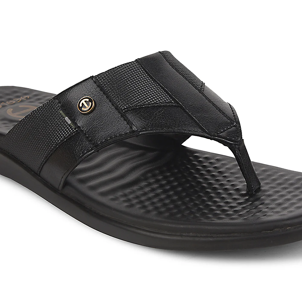 Healers Black Casual Slipper For Men SOFTER-2 By Liberty - Image 5