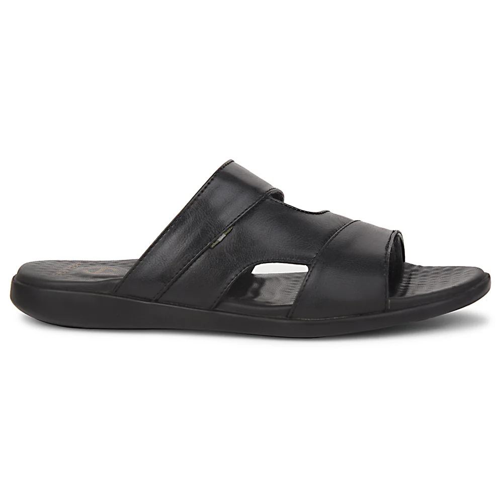 Healers Black Casual Slipper For Men SOFTER-3 By Liberty - Image 2