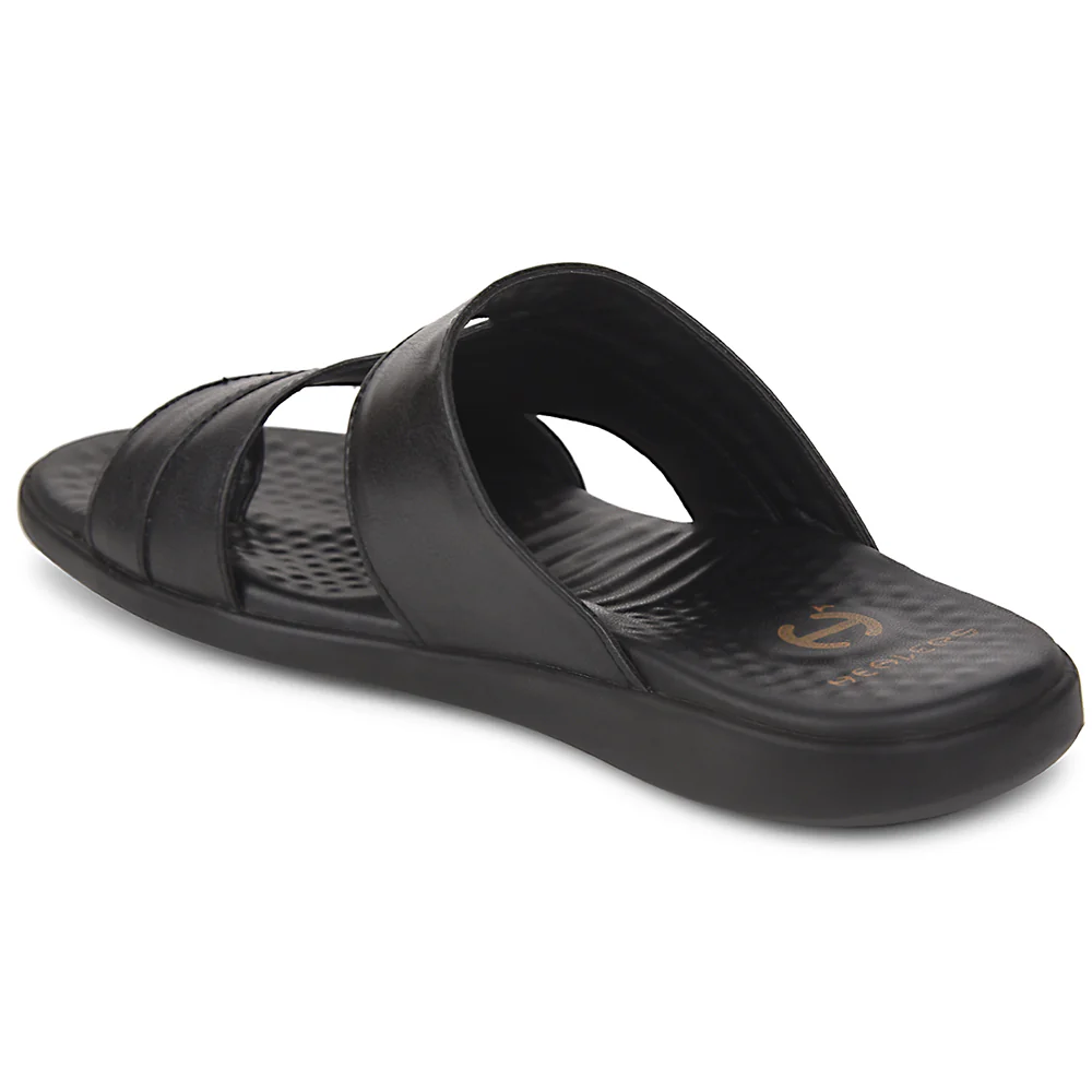 Healers Black Casual Slipper For Men SOFTER-3 By Liberty - Image 3