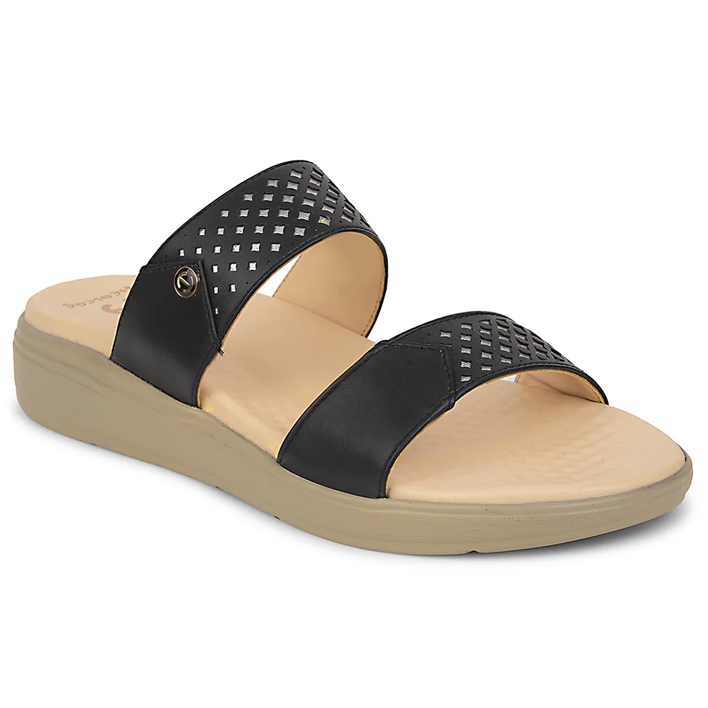 Healers Black Casual Slipper For Women SOFTER-7W By Liberty
