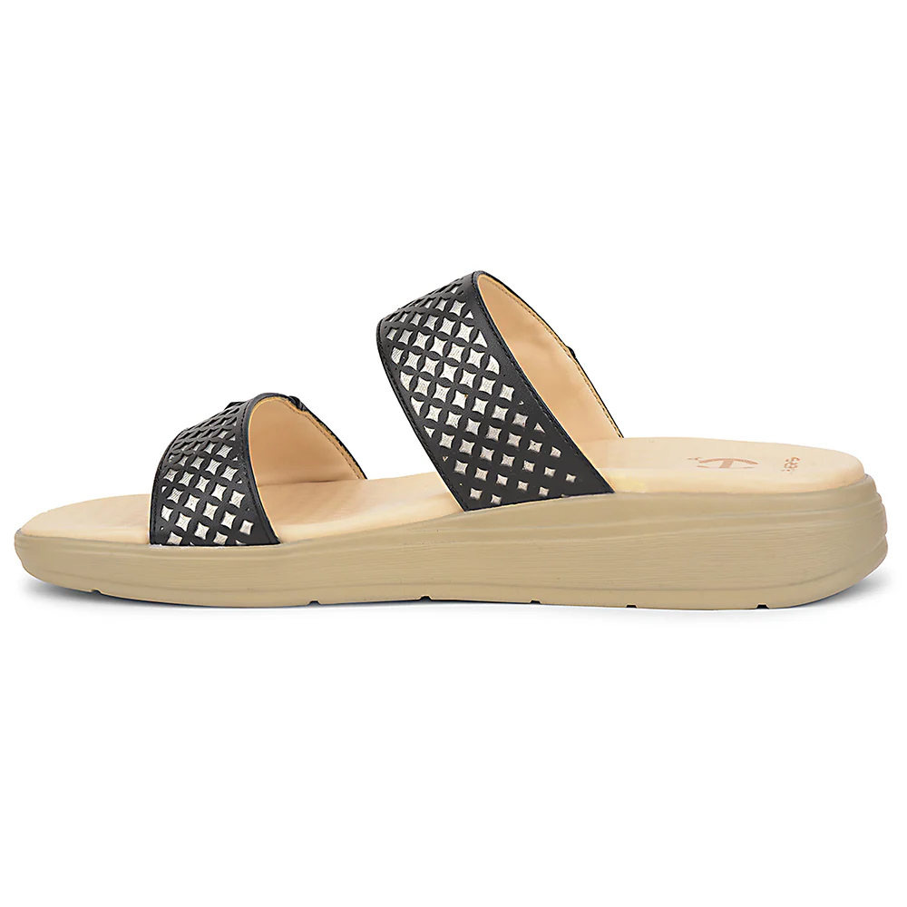 Healers Black Casual Slipper For Women SOFTER-7W By Liberty - Image 3