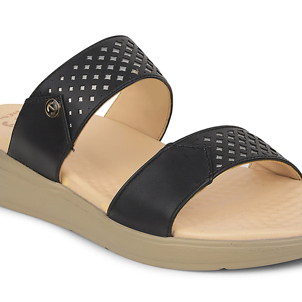Healers Black Casual Slipper For Women SOFTER-7W By Liberty - Image 5