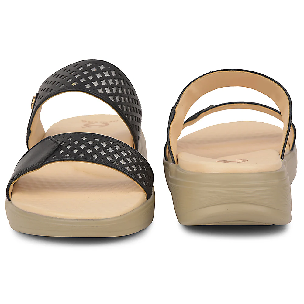 Healers Black Casual Slipper For Women SOFTER-7W By Liberty - Image 6