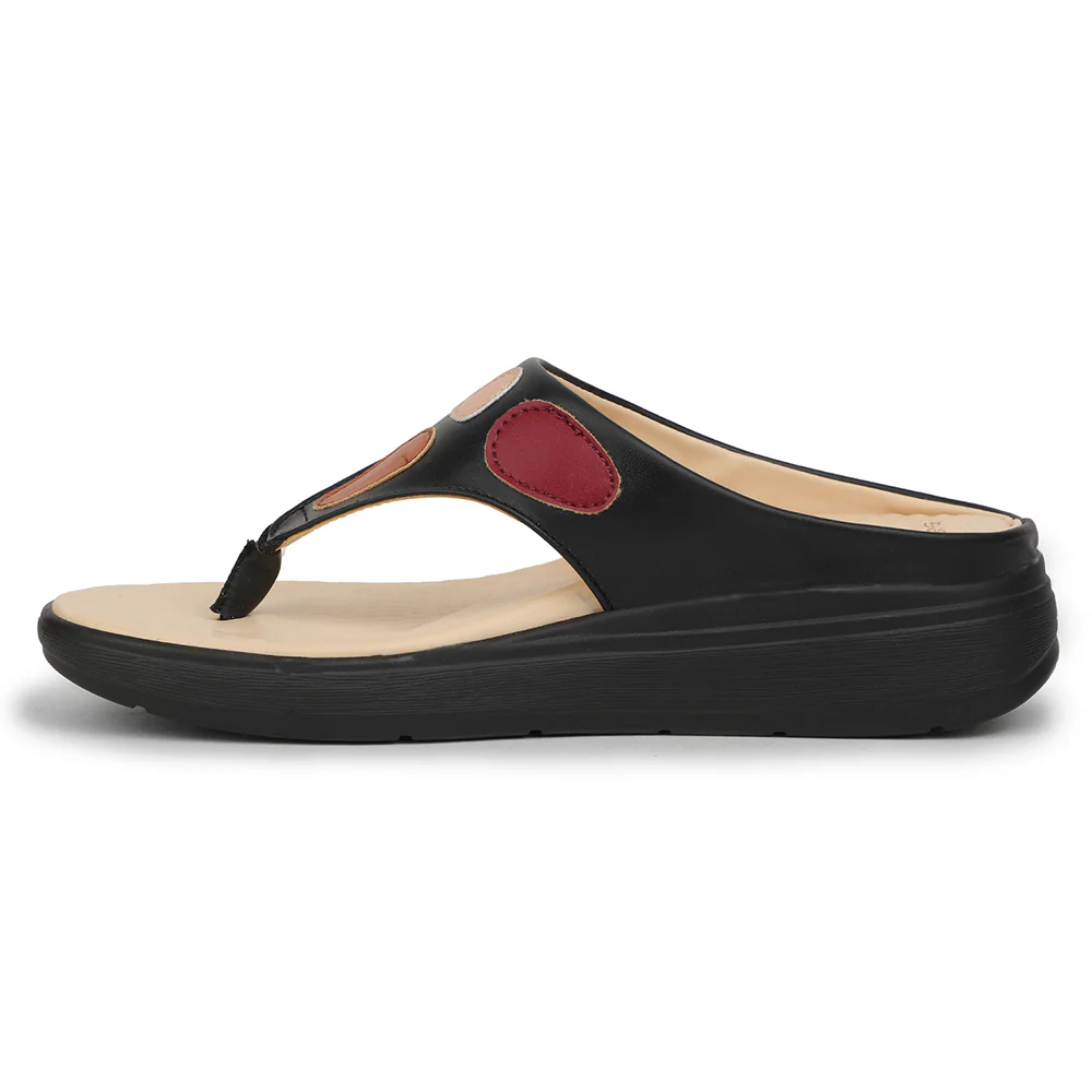 Healers Black Casual Slipper For Women ZUBIE-2E By Liberty - Image 3