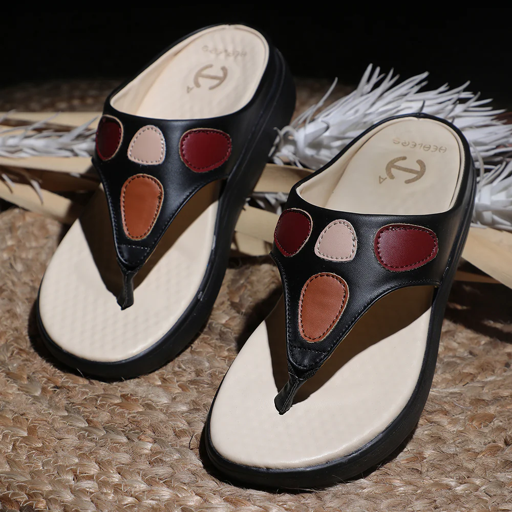 Healers Black Casual Slipper For Women ZUBIE-2E By Liberty - Image 4