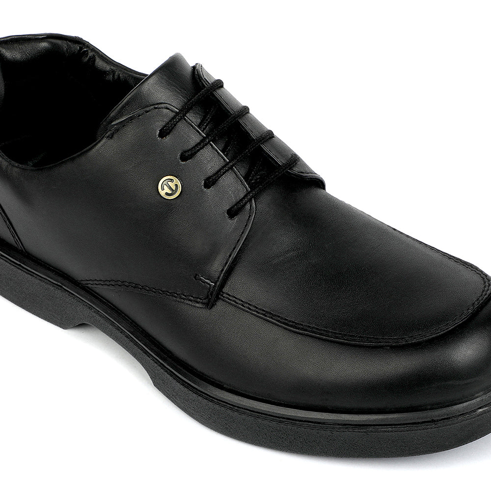 Healers Black Formal Lacing Derby Shoes for Men 204601AN by Liberty - Image 5