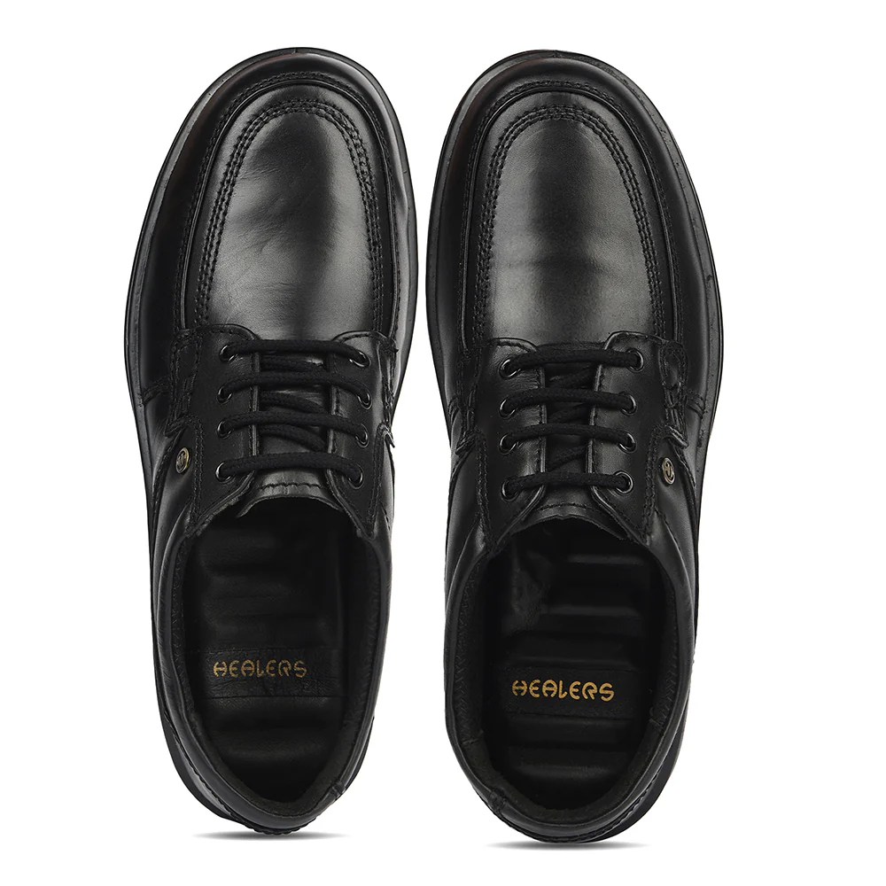 Healers Black Formal Lacing Derby Shoes For Men 719053AN By Liberty - Image 8