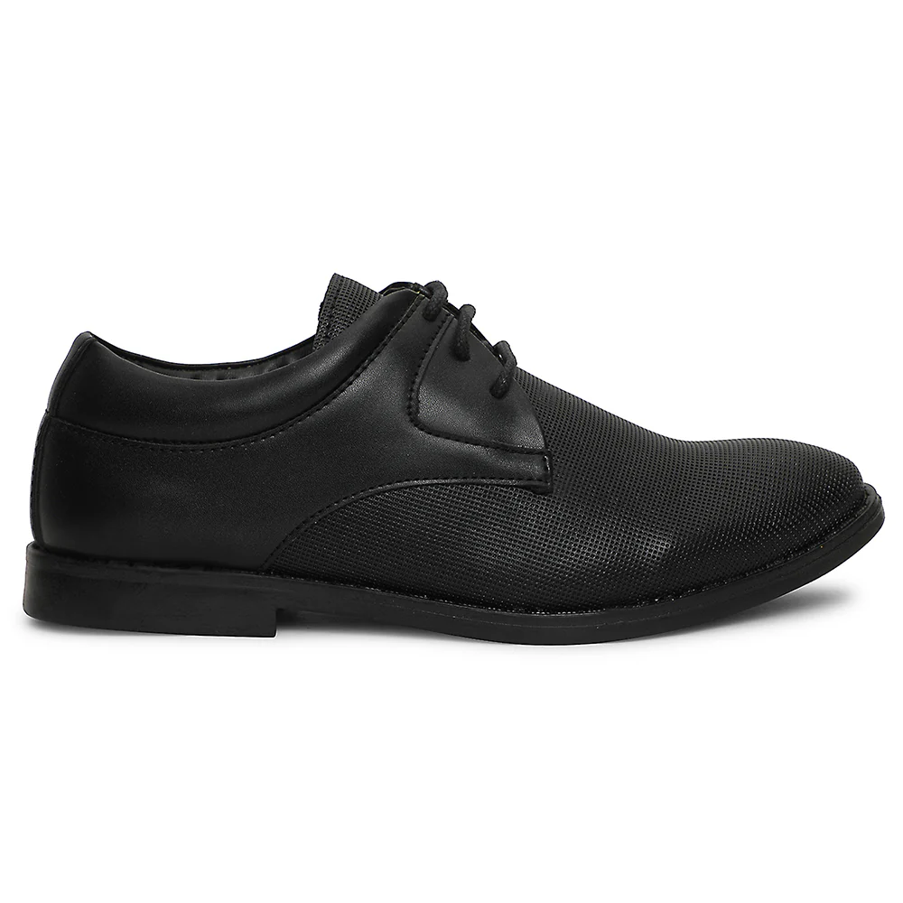 Healers Black Formal Lacing Derby Shoes For Men DERBO-10E By Liberty - Image 2