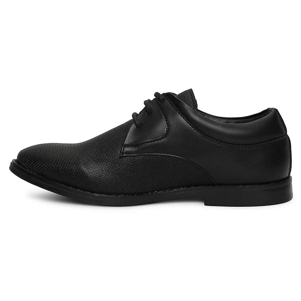 Healers Black Formal Lacing Derby Shoes For Men DERBO-10E By Liberty - Image 3