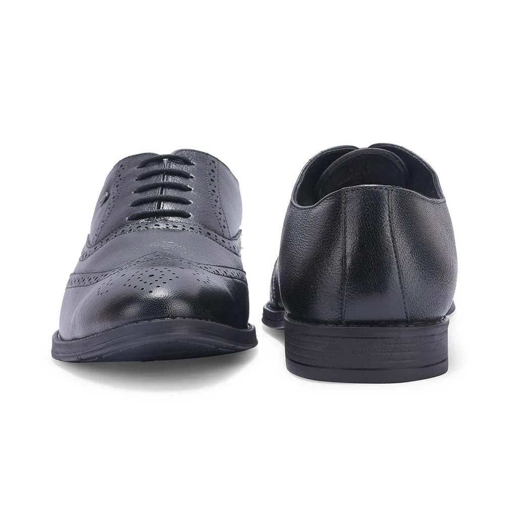 Healers Black Formal Lacing Oxford Shoes For Men SAGAR-15 By Liberty - Image 4