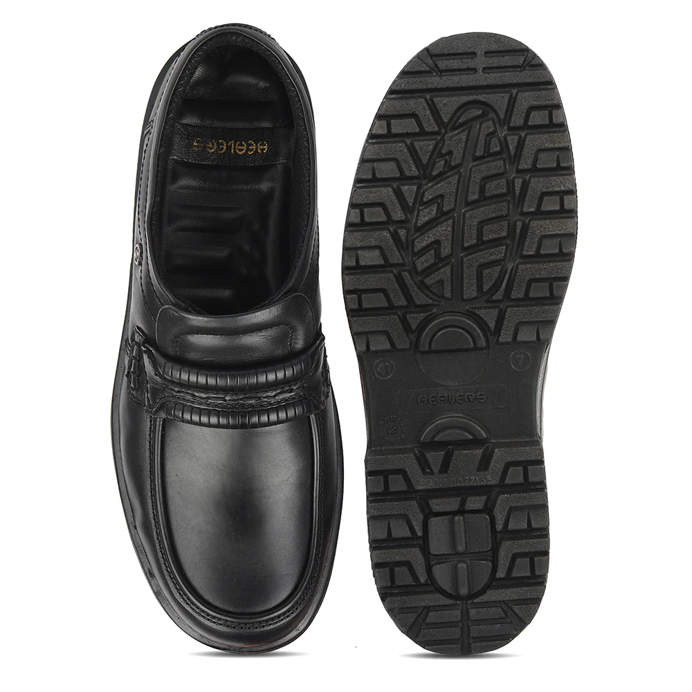 Healers Black Formal Non Lacing Derby Shoes For Men 719054AN By Liberty - Image 7