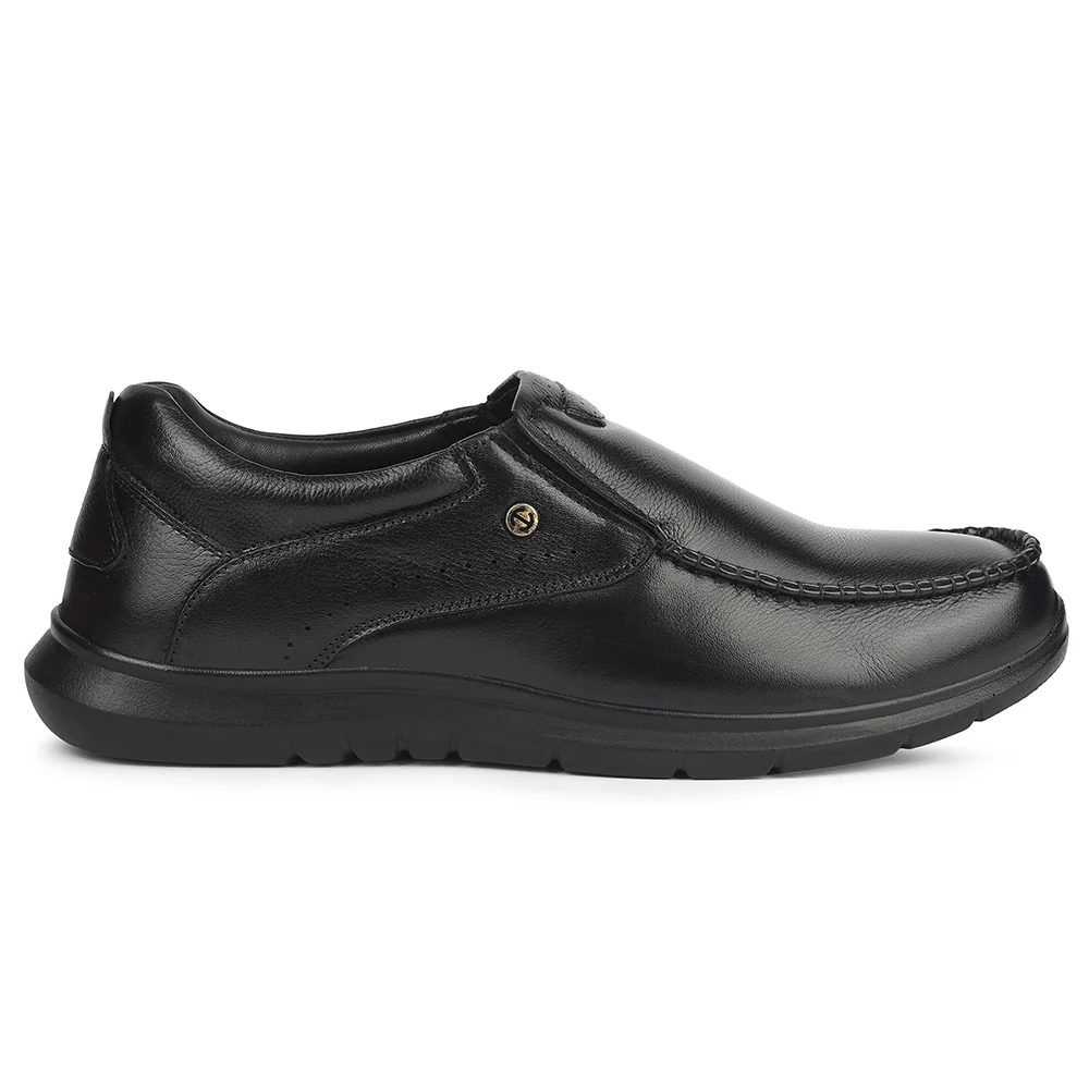 Healers Black Formal Non Lacing Moccasins For Men ERL-28 By Liberty - Image 2