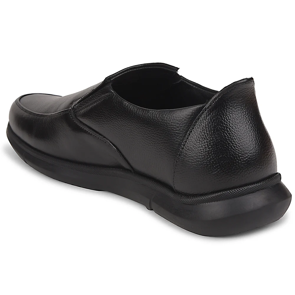 Healers Black Formal Non Lacing Moccasins For Men SCL-1 By Liberty - Image 4