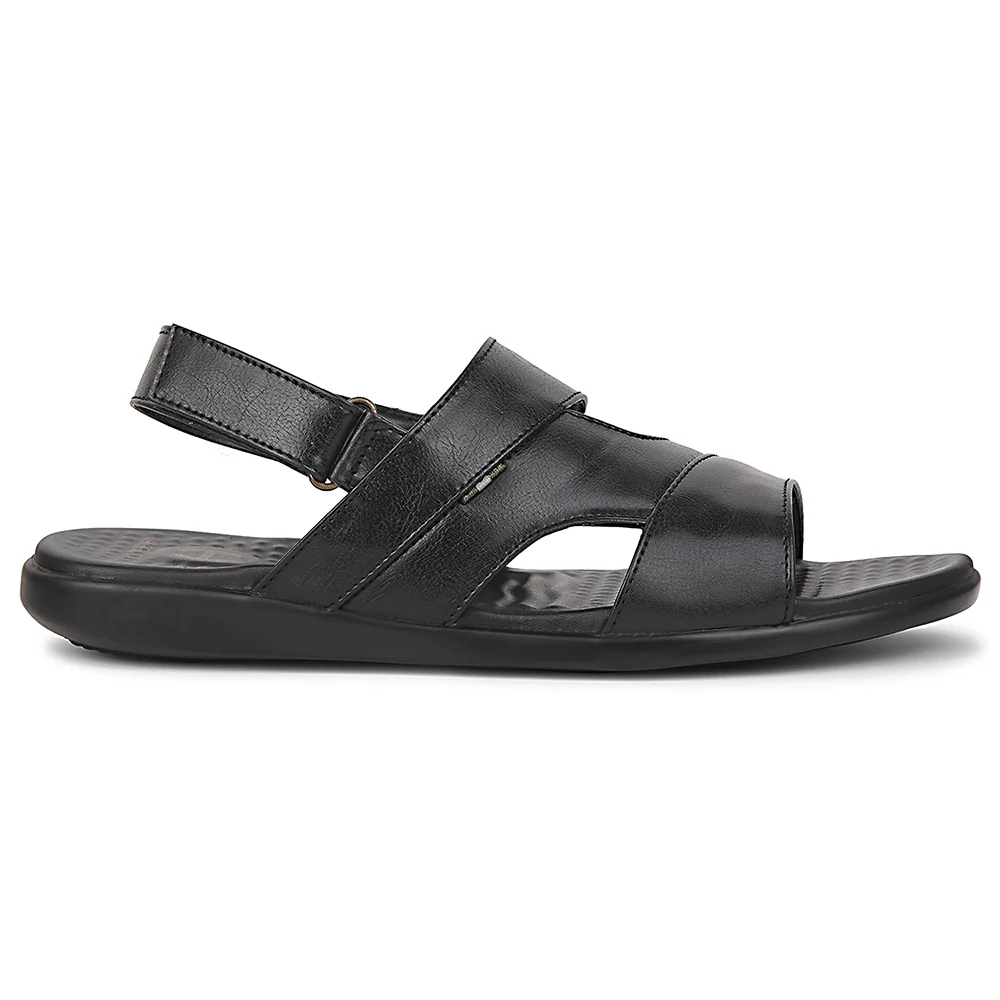 Healers Black Formal Sandal For Men SOFTER-1 By Liberty - Image 2