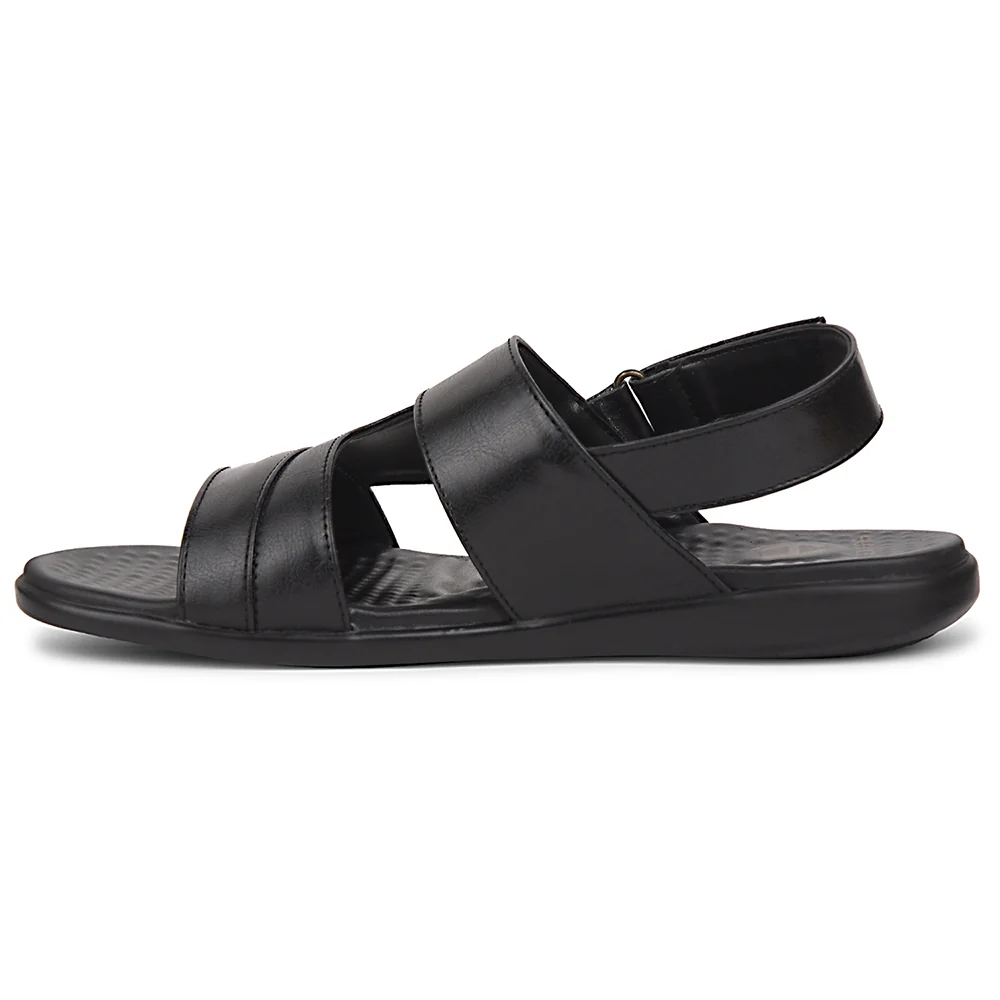 Healers Black Formal Sandal For Men SOFTER-1 By Liberty - Image 3