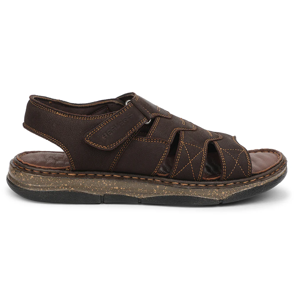 Healers Brown Casual Flat Sandal For Men ASL-7 By Liberty - Image 2