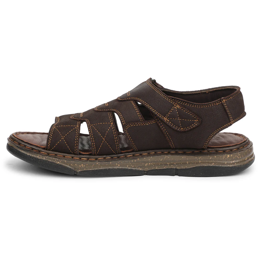Healers Brown Casual Flat Sandal For Men ASL-7 By Liberty - Image 3