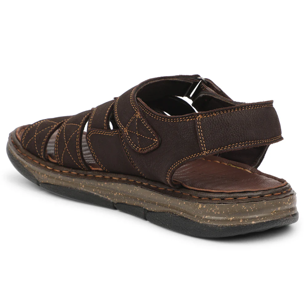Healers Brown Casual Flat Sandal For Men ASL-7 By Liberty - Image 4