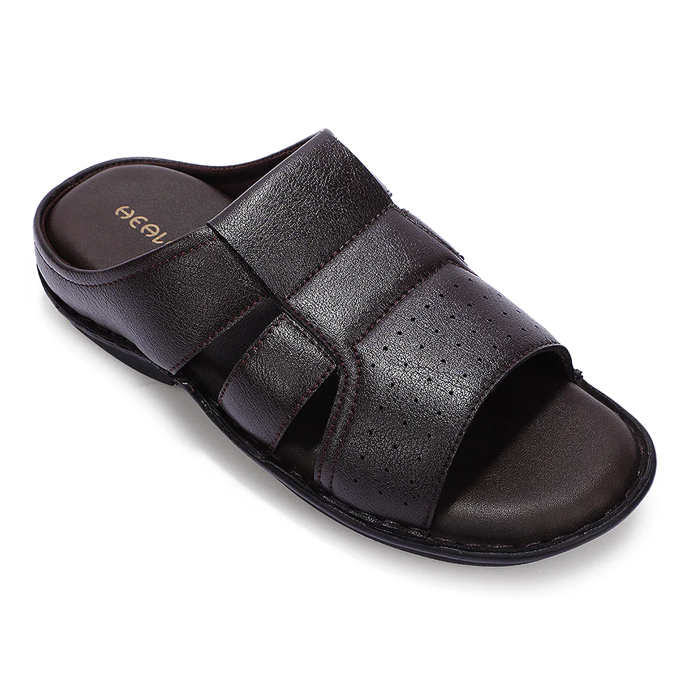 Healers Brown Casual Flat Sandal For Men VAL-31E By Liberty