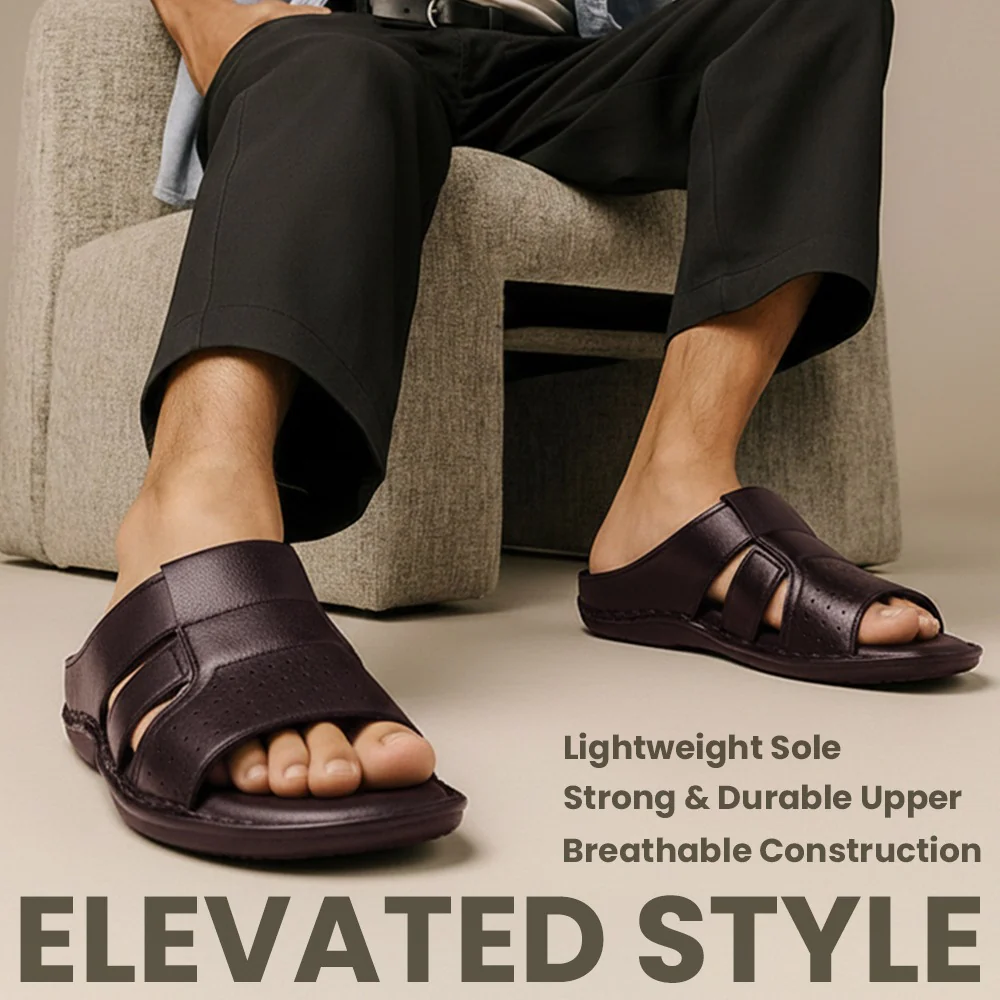 Healers Brown Casual Flat Sandal For Men VAL-31E By Liberty - Image 3