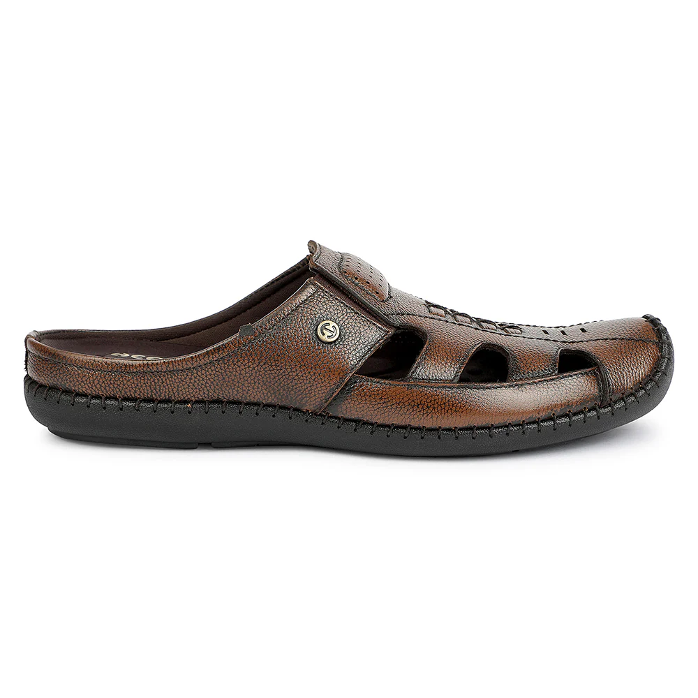 Healers Brown Casual Non Lacing Mules for Men ASL-12 by Liberty - Image 2