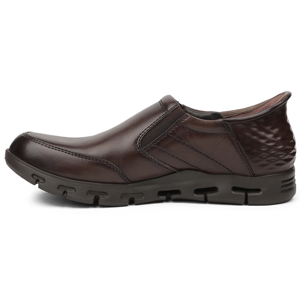 Healers Brown Casual Non Lacing Shoes For Men ASF-2 By Liberty - Image 3